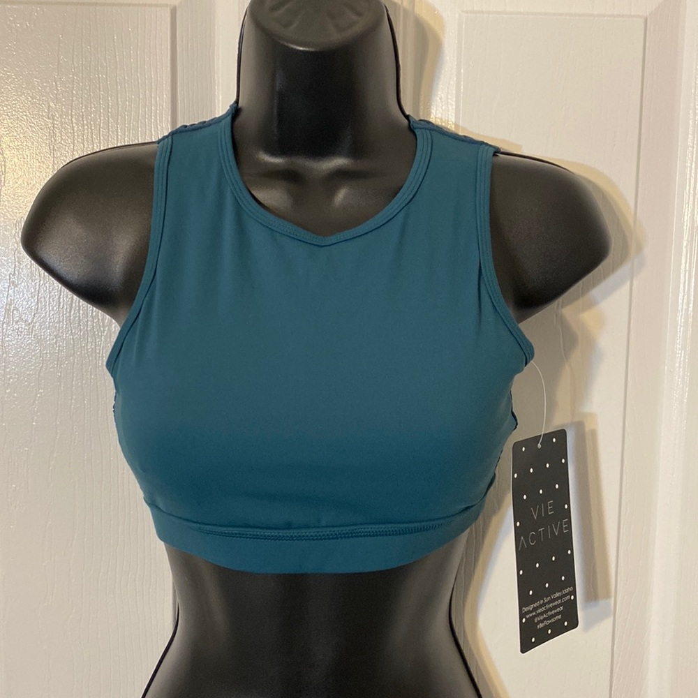VIE ACTIVE, Teal activewear sports bra.